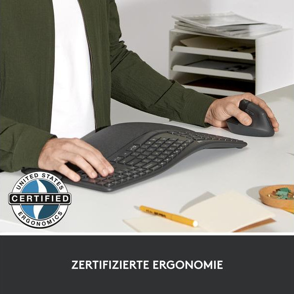 Logitech Ergonomische Maus Lift for Business Left Graphite