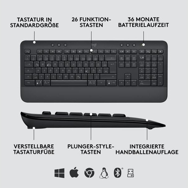 Logitech Tastatur-Maus-Set MK650 Combo for Business US-Layout