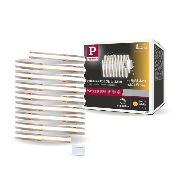 Paulmann LED-Stripe MaxLED 500 Einzelstripe COB, 2700K, 2.5m, Silber