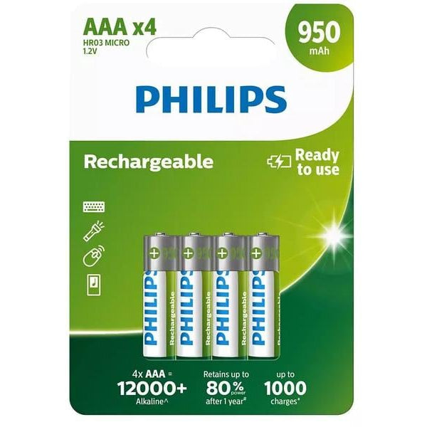 Philips Akku Akku Rechargeable AAA 4 Stück