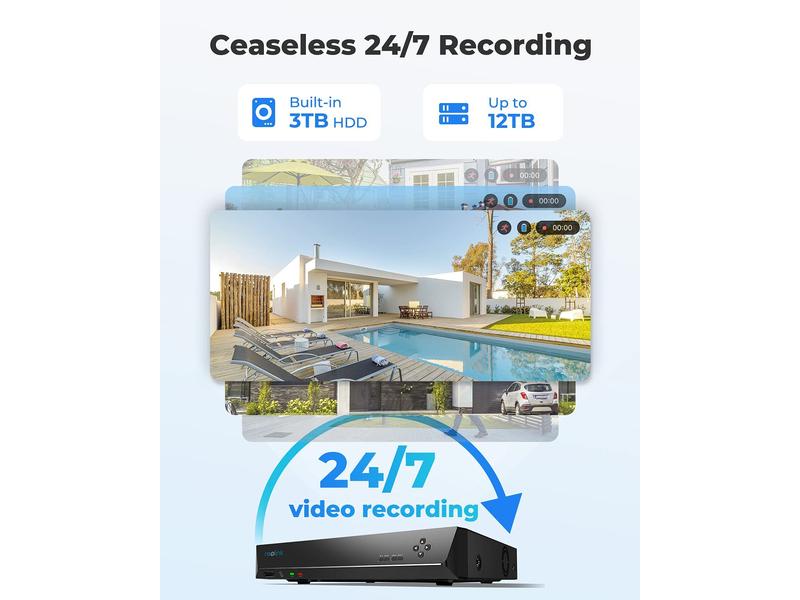Reolink Überwachungsset RLK16-1200B8-A inkl. 3 TB HDD