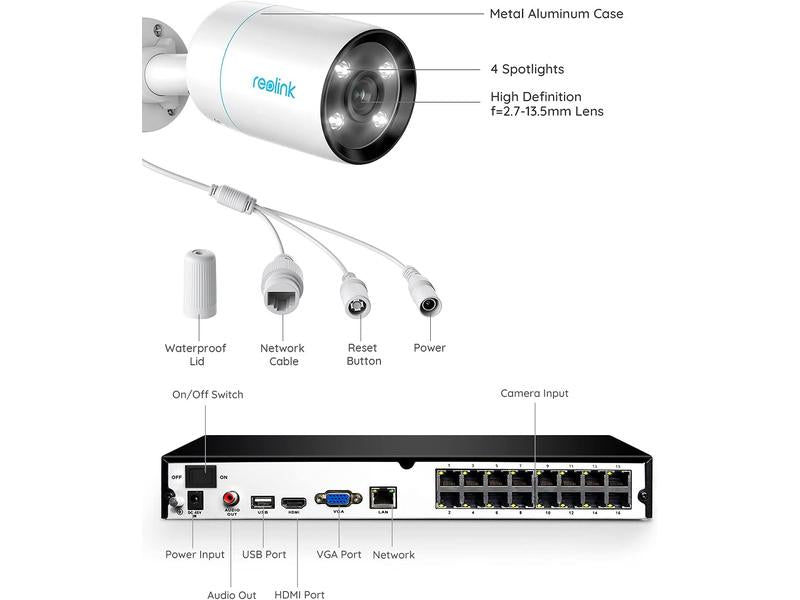 Reolink Überwachungsset RLK16-1200B8-A inkl. 3 TB HDD