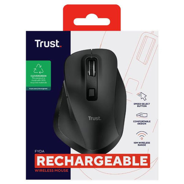 Trust Ergonomische Maus Fyda Rechargeable Schwarz