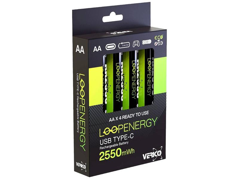 Verico Akku 4x AA 1700 mAh mit USB-C