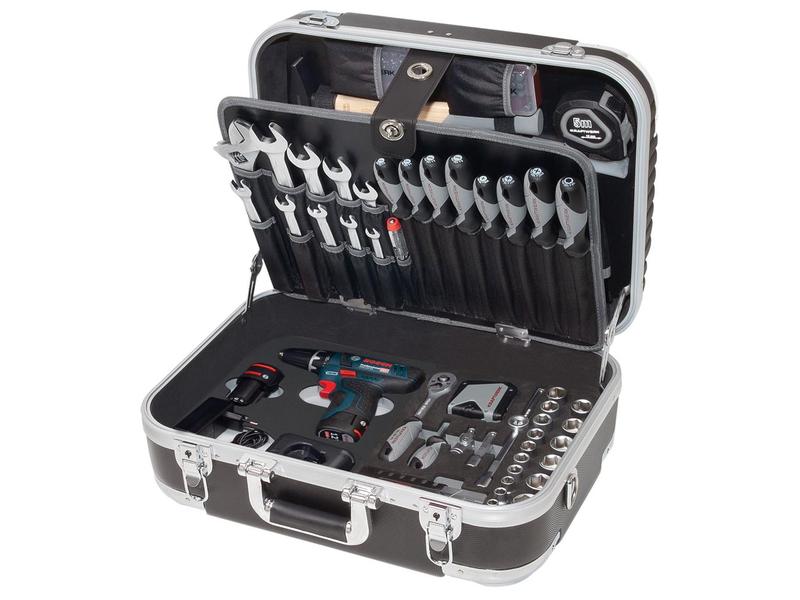 Kraftwerk Werkzeugkoffer Profi B160 mit Bosch Akkuschrauber 162-teilig