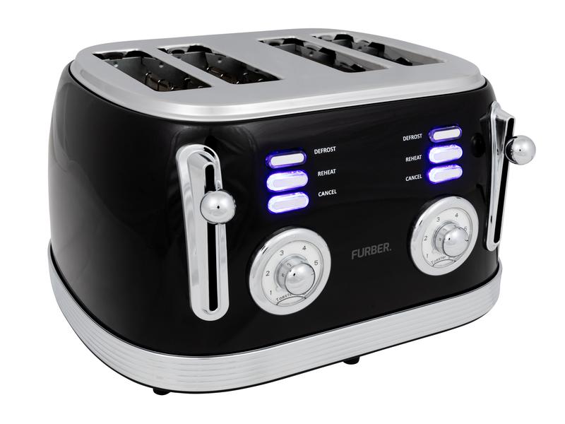 FURBER Wasserkocher, Standmixer und Toaster Set Brando Schwarz