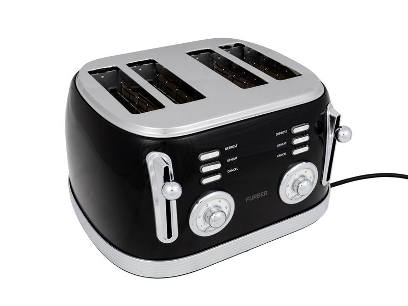 FURBER Toaster Brando Schwarz glanz