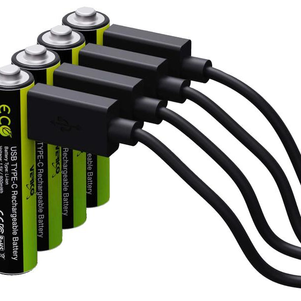 Verico Akku 4x AAA 600 mAh mit USB-C