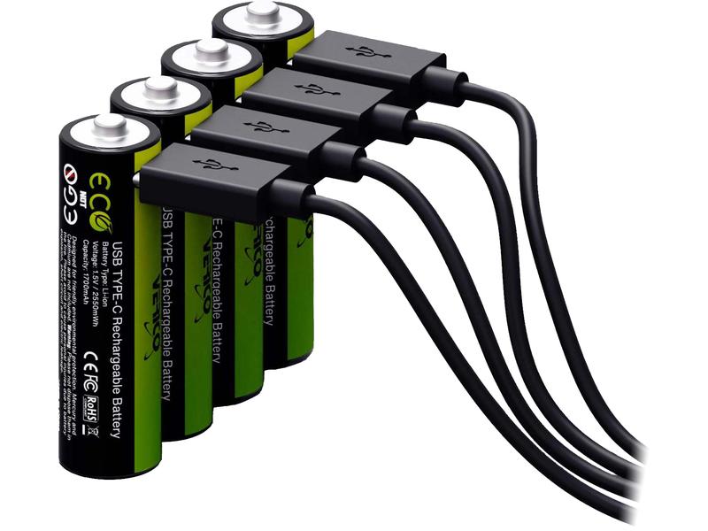 Verico Akku 4x AA 1700 mAh mit USB-C