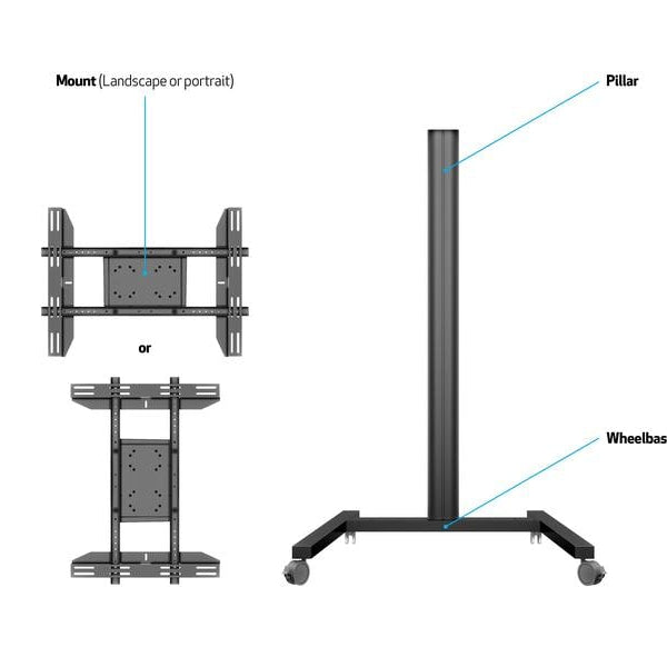 Multibrackets TV-Trolley Display Stand 180 Single bis max. 50 kg