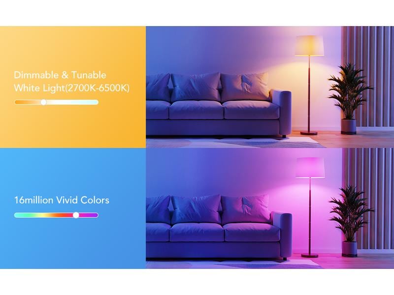 Govee Leuchtmittel Smart E27, 2700-6500K, RGBWW