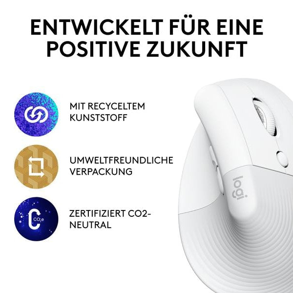Logitech Ergonomische Maus Lift Off-white