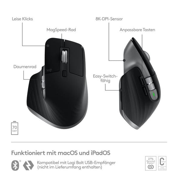 Logitech Maus MX Master 3S for Mac space grey