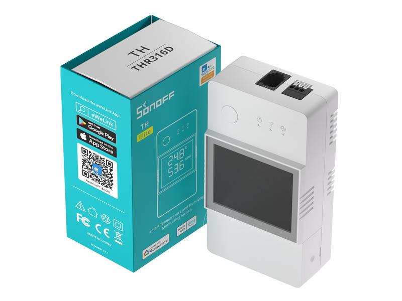 SONOFF WLAN-Schaltaktor Temp. & Feuch. THR316D, 230 V, 16A