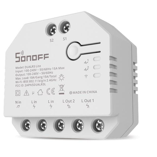 SONOFF WiFi-Rolladenaktor DUALR3Lite, 2-fach, 230 V, 10A