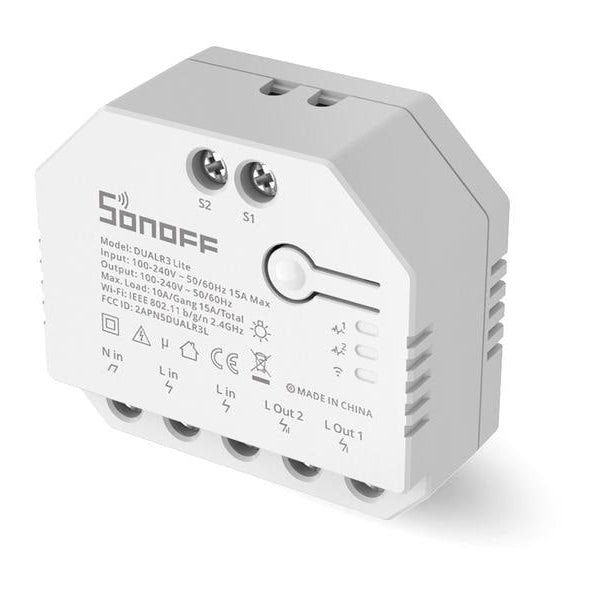 SONOFF WiFi-Rolladenaktor DUALR3Lite, 2-fach, 230 V, 10A