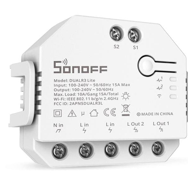 SONOFF WiFi-Rolladenaktor DUALR3Lite, 2-fach, 230 V, 10A
