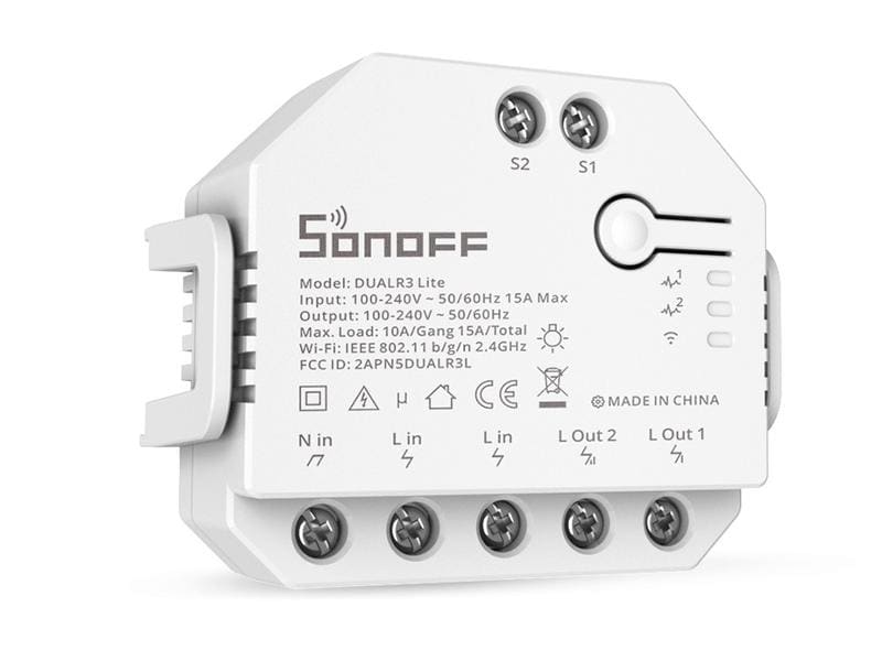 SONOFF WiFi-Rolladenaktor DUALR3Lite, 2-fach, 230 V, 10A