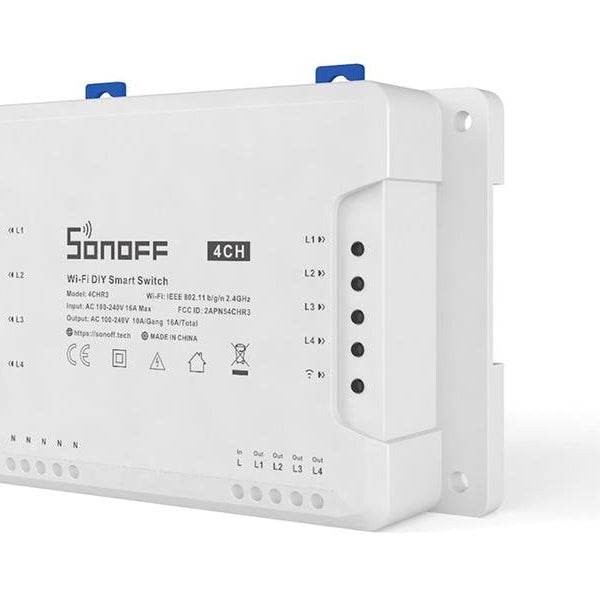 SONOFF WLAN-Schaltaktor 4CHR3, 4-fach, 230 V, 10 A, Weiss