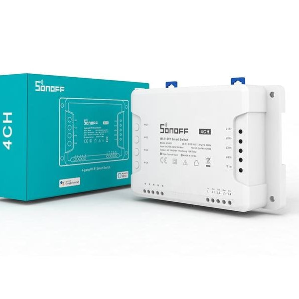 SONOFF WLAN-Schaltaktor 4CHR3, 4-fach, 230 V, 10 A, Weiss