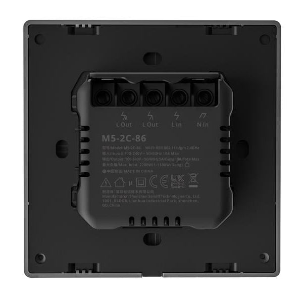 SONOFF WiFi-Lichtschalter M5-2C-86, 2-fach, 230 V, 10A