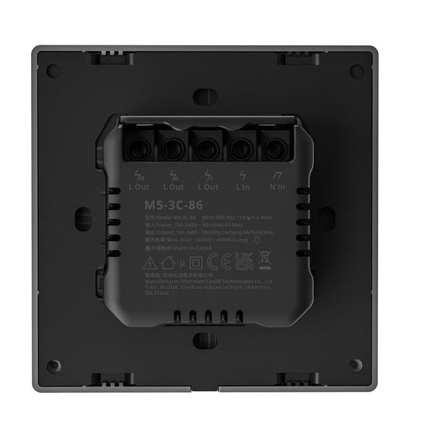 SONOFF WiFi-Lichtschalter M5-3C-86, 3-fach, 230 V, 6A