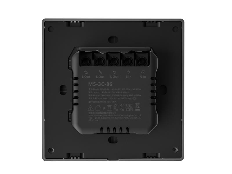 SONOFF WiFi-Lichtschalter M5-3C-86, 3-fach, 230 V, 6A