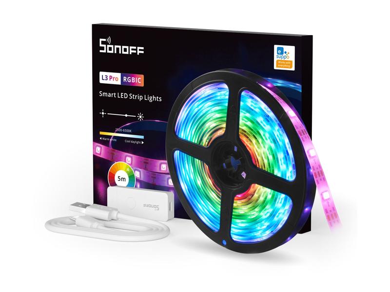 SONOFF LED-Stripe L3-5M-P, WiFi-RGBIC, 5 m
