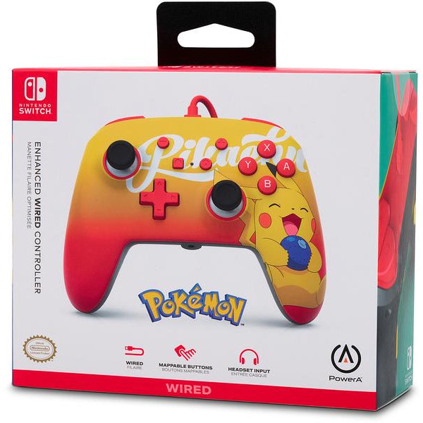 Power A Enhanced Wired Controller Orange Berry Pikachu