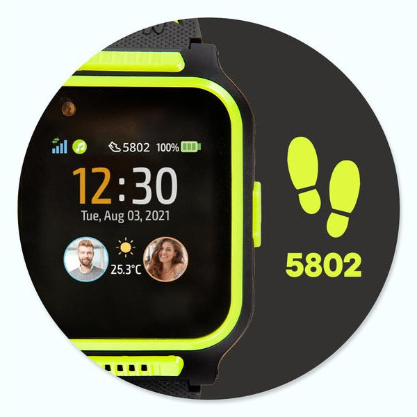 MyKi Smartwatch GPS Kinder Uhr MyKi 4 Schwarz/Grün mit SIM-Karte