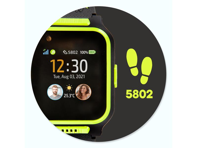 MyKi Smartwatch GPS Kinder Uhr MyKi 4 Schwarz/Grau mit SIM-Karte