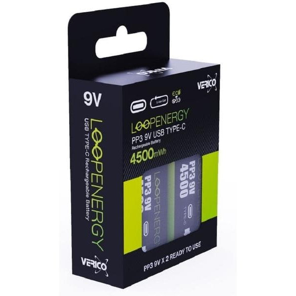 Verico Akku 2x PP3 9V 500 mAh mit USB-C