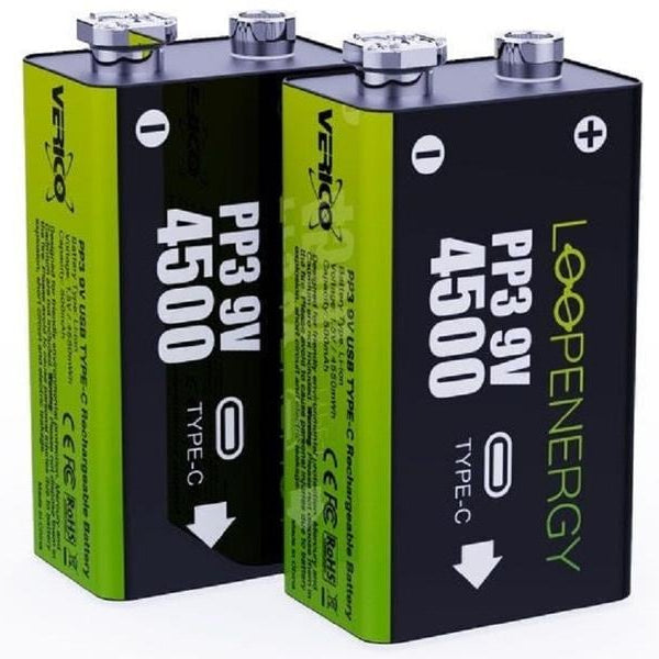 Verico Akku 2x PP3 9V 500 mAh mit USB-C