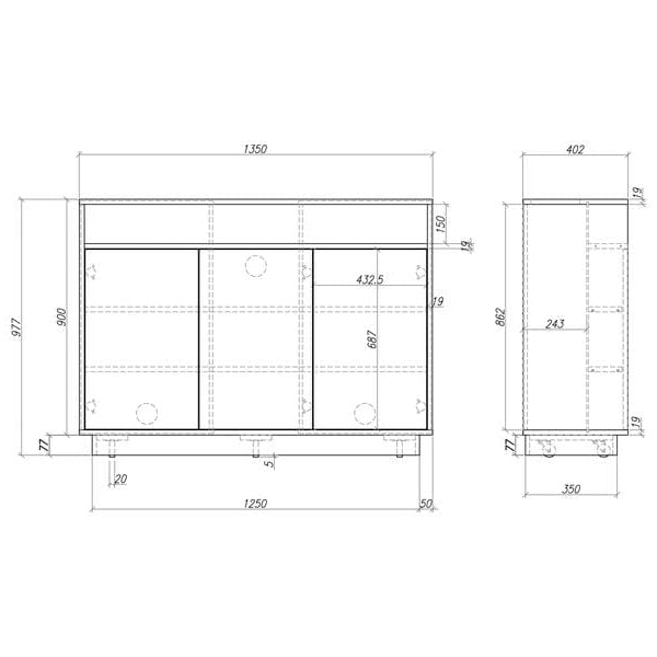 Multibrackets TV-Lift AV-Möbel, Weiss max. 50 kg