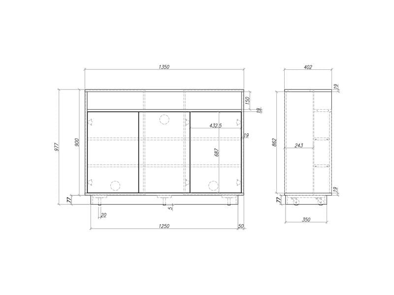 Multibrackets TV-Lift AV-Möbel, Weiss max. 50 kg