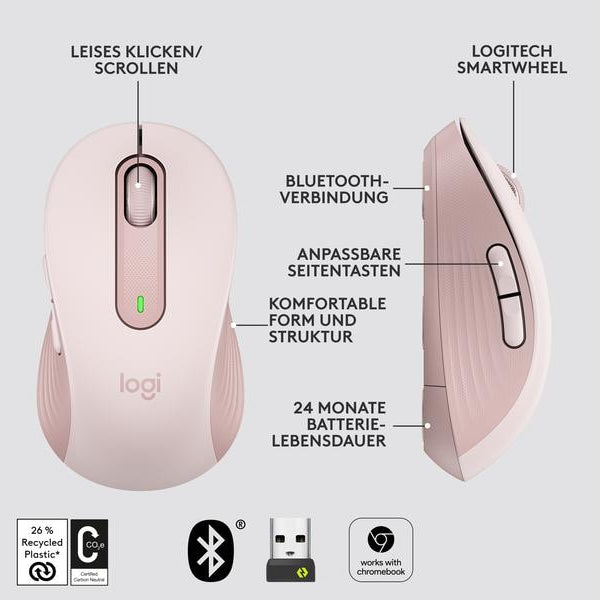Logitech Maus Signature M650 Rosa