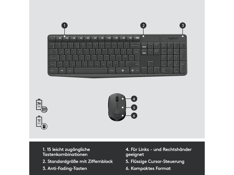 Logitech Tastatur-Maus-Set MK235