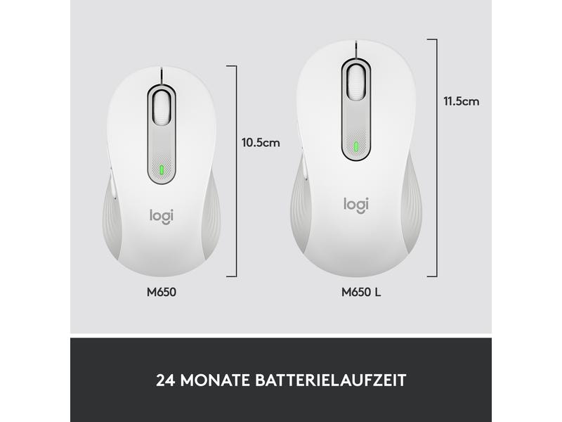 Logitech Maus Signature M650 L for Business Weiss