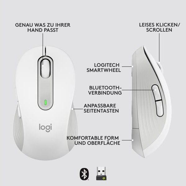 Logitech Maus Signature M650 for Business Weiss