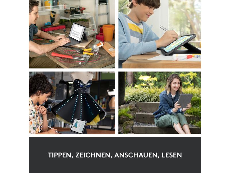Logitech Tablet Tastatur Cover Rugged Folio iPad (10. Gen, A16/2025)