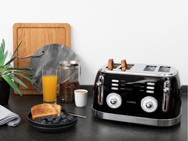 FURBER Toaster Brando Schwarz glanz