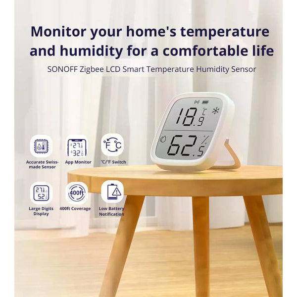 SONOFF Smart Home Temperatur-/ Feuchtigkeitssensor LCD ZigBee 3.0