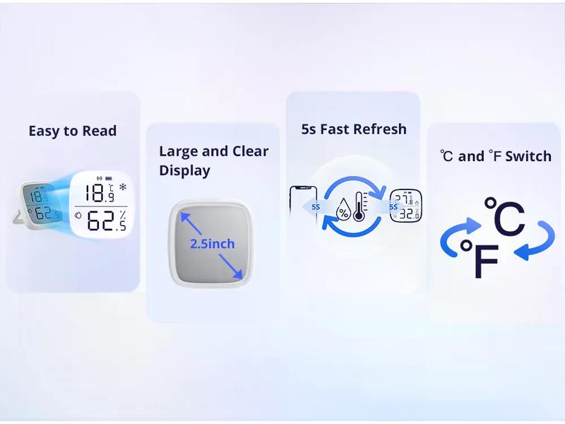 SONOFF Smart Home Temperatur-/ Feuchtigkeitssensor LCD ZigBee 3.0