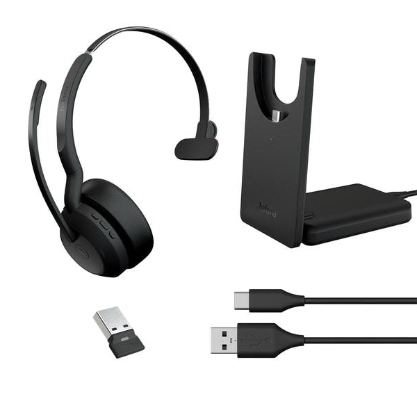 Jabra Headset Evolve2 55 Mono MS, USB-A, inkl. Ladestation