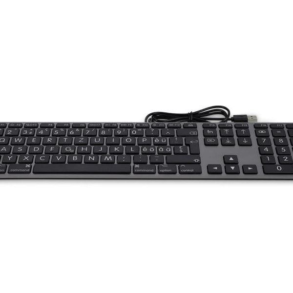LMP Tastatur USB Grosse Beschriftung Grau