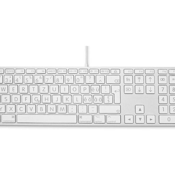 LMP Tastatur USB Grosse Beschriftung Silber