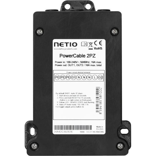 NETIO PDU PowerCable 2PZ 2x 230 V geschaltet
