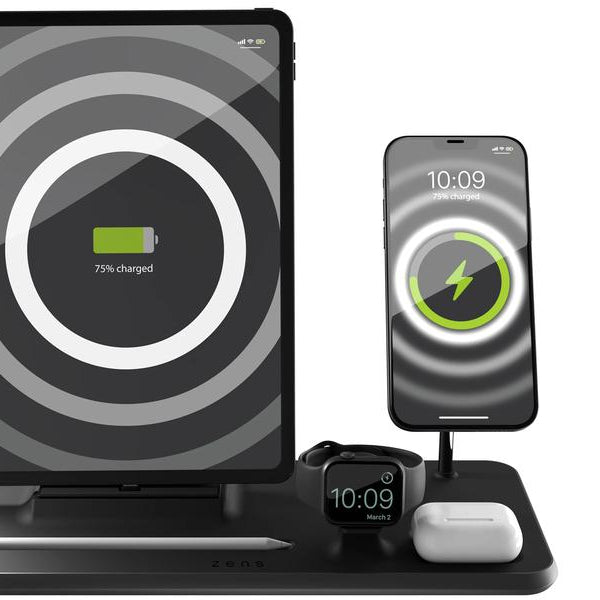 Zens Wireless Charger 4in1 + Watch Schwarz