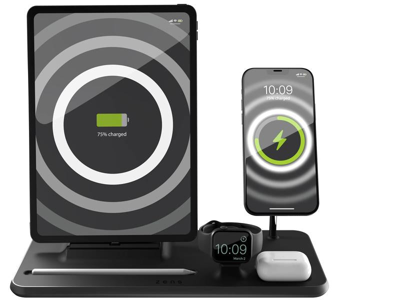 Zens Wireless Charger 4in1 + Watch Schwarz