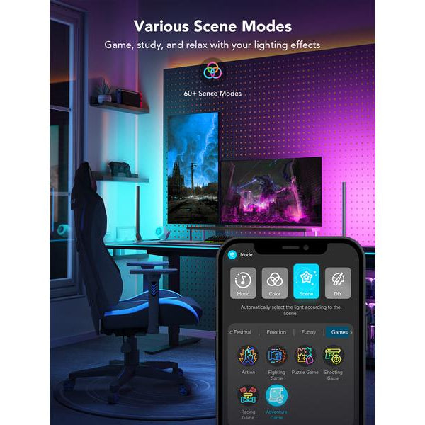 Govee Gaming Lichtbalken mit Smart Controller, RGBIC, Wi-Fi + BT